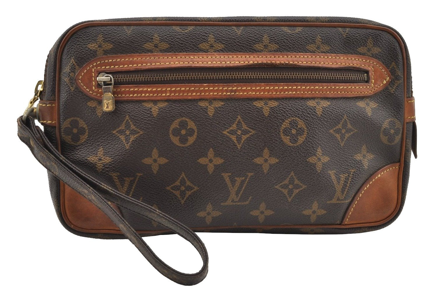 Authentic Louis Vuitton Monogram Marly Dragonne GM M51825 Clutch Hand Bag 4520I