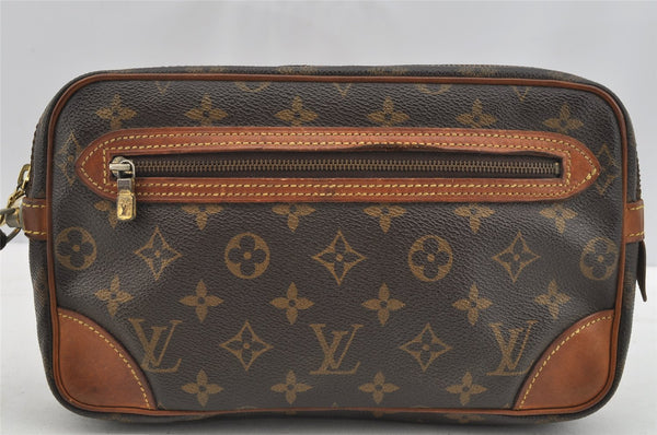 Authentic Louis Vuitton Monogram Marly Dragonne GM M51825 Clutch Hand Bag 4520I