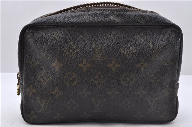 Auth Louis Vuitton Monogram Trousse Toilette 23 Clutch Hand Bag M47524 LV 4521D