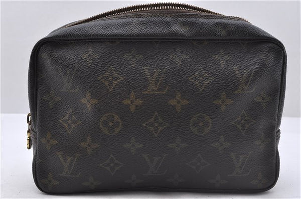 Auth Louis Vuitton Monogram Trousse Toilette 23 Clutch Hand Bag M47524 LV 4521D