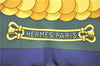 Authentic HERMES Carre 90 Scarf "KOSMIMA" Silk Navy 4521E