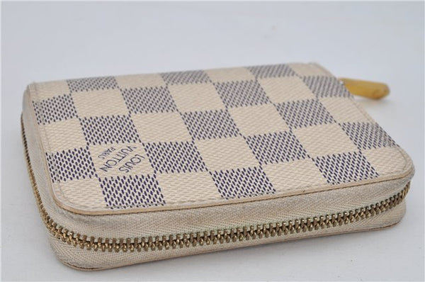 Authentic Louis Vuitton Damier Azur Zippy Coin Purse Wallet N63069 LV 4521F