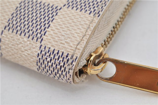 Authentic Louis Vuitton Damier Azur Zippy Coin Purse Wallet N63069 LV 4521F