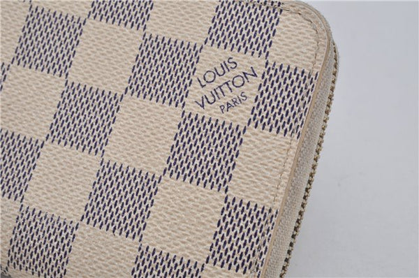 Authentic Louis Vuitton Damier Azur Zippy Coin Purse Wallet N63069 LV 4521F