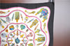 Authentic HERMES Carre 90 Scarf "Qu'importe le flacon" Silk Black 4522E