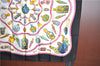 Authentic HERMES Carre 90 Scarf "Qu'importe le flacon" Silk Black 4522E