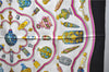 Authentic HERMES Carre 90 Scarf "Qu'importe le flacon" Silk Black 4522E