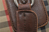 Authentic Burberrys Vintage Check Canvas Travel Boston Bag Brown Beige 4523D