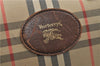 Authentic Burberrys Vintage Check Canvas Travel Boston Bag Brown Beige 4523D