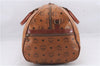 Authentic MCM Visetos Leather Vintage 2Way Shoulder Boston Bag Brown 4524D