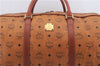 Authentic MCM Visetos Leather Vintage 2Way Shoulder Boston Bag Brown 4524D