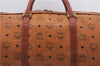 Authentic MCM Visetos Leather Vintage 2Way Shoulder Boston Bag Brown 4524D