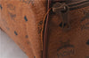 Authentic MCM Visetos Leather Vintage 2Way Shoulder Boston Bag Brown 4524D