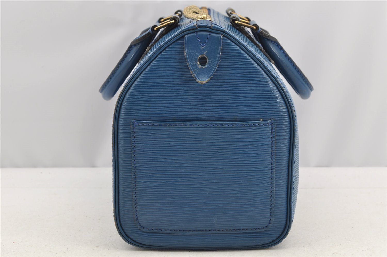 Authentic Louis Vuitton Epi Speedy 25 Hand Boston Bag Blue M43015 LV 4525I