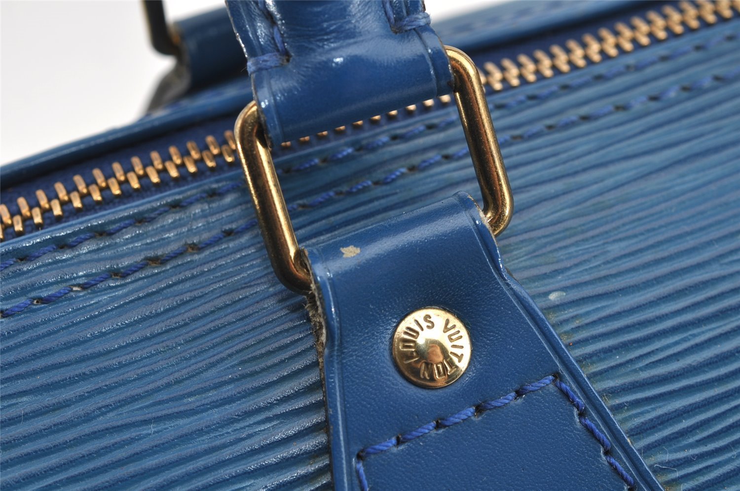 Authentic Louis Vuitton Epi Speedy 25 Hand Boston Bag Blue M43015 LV 4525I