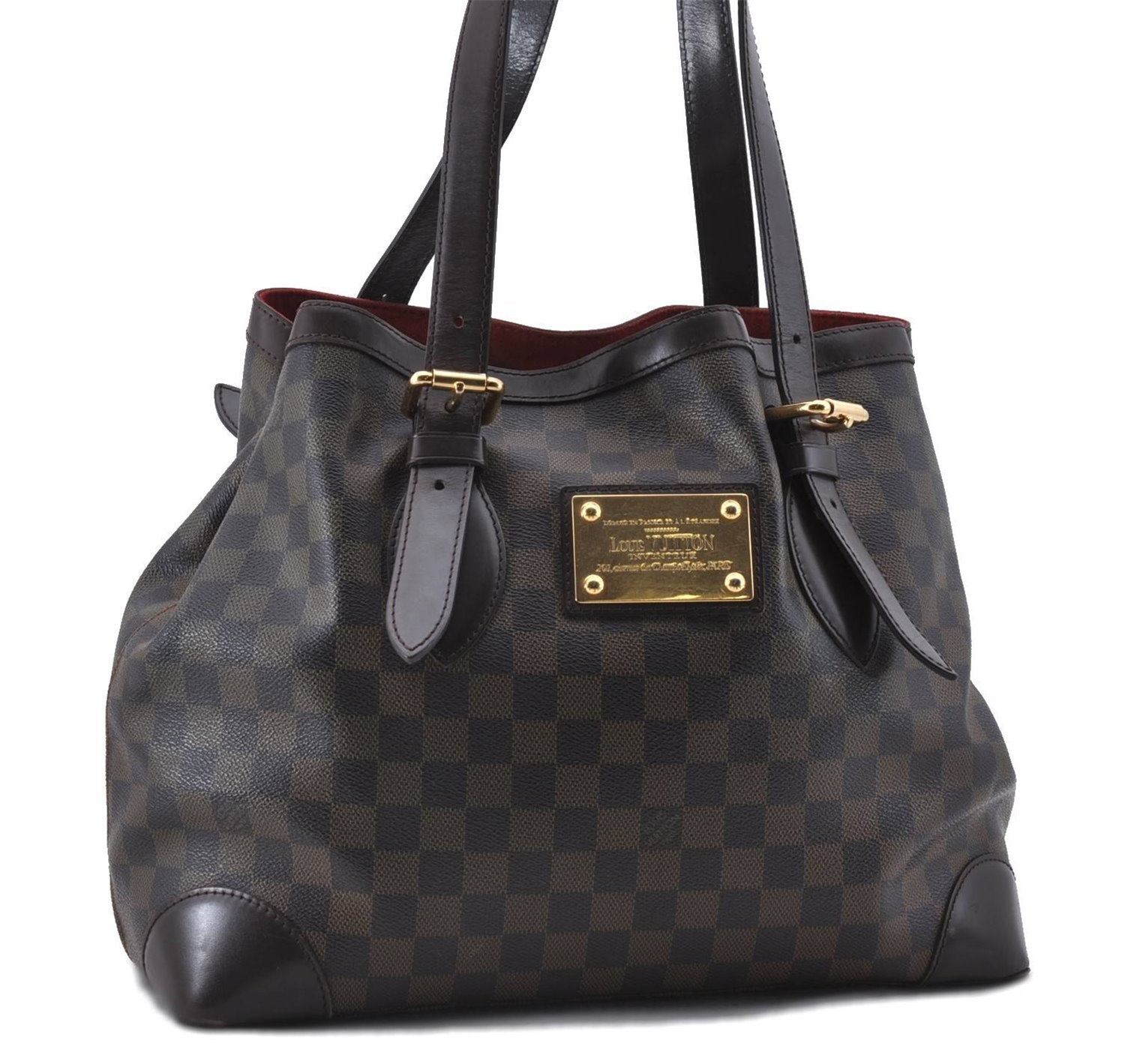Authentic Louis Vuitton Damier Hampstead MM Shoulder Tote Bag N51204 LV 4527D