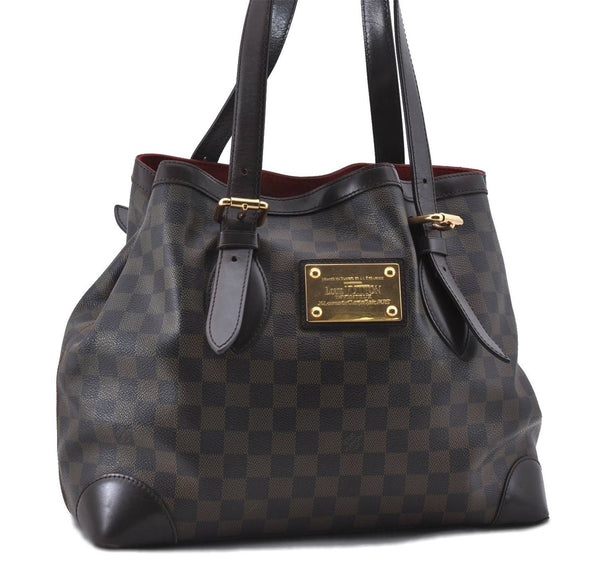 Authentic Louis Vuitton Damier Hampstead MM Shoulder Tote Bag N51204 LV 4527D