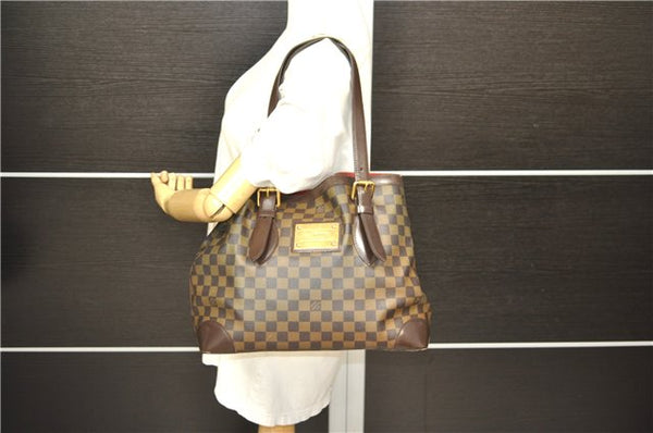 Authentic Louis Vuitton Damier Hampstead MM Shoulder Tote Bag N51204 LV 4527D