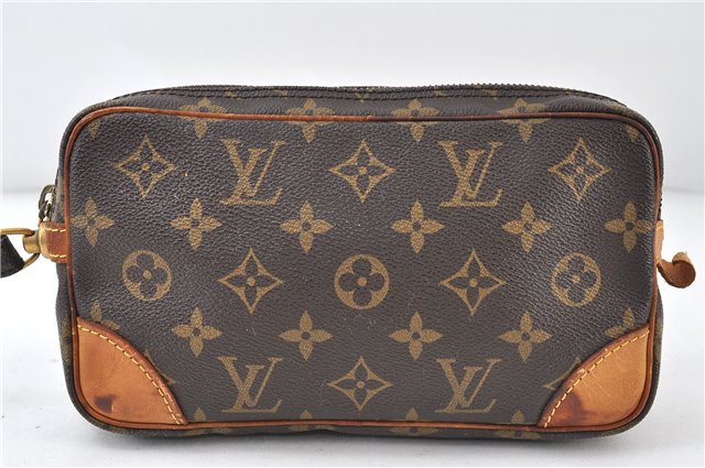 Auth Louis Vuitton Monogram Marly Dragonne PM Clutch Hand Bag M51827 LV 4528D