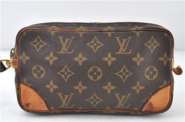 Auth Louis Vuitton Monogram Marly Dragonne PM Clutch Hand Bag M51827 LV 4528D