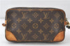 Auth Louis Vuitton Monogram Marly Dragonne PM Clutch Hand Bag M51827 LV 4528D