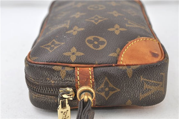 Auth Louis Vuitton Monogram Marly Dragonne PM Clutch Hand Bag M51827 LV 4528D