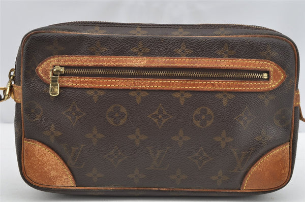 Authentic Louis Vuitton Monogram Marly Dragonne GM M51825 Clutch Hand Bag 4531I