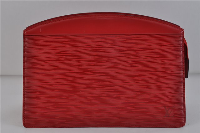 Authentic LOUIS VUITTON Epi Trousse Crete Clutch Bag Red M48417 LV 4532C