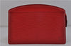 Authentic LOUIS VUITTON Epi Trousse Crete Clutch Bag Red M48417 LV 4532C