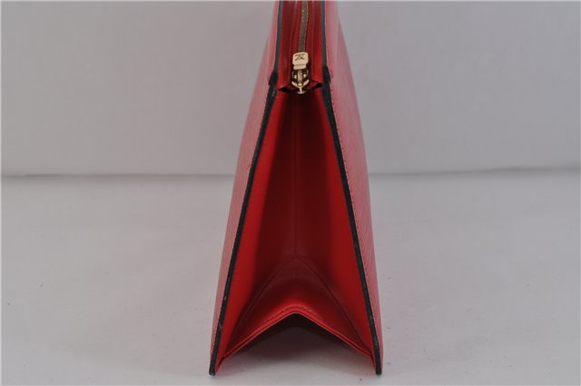 Authentic LOUIS VUITTON Epi Trousse Crete Clutch Bag Red M48417 LV 4532C
