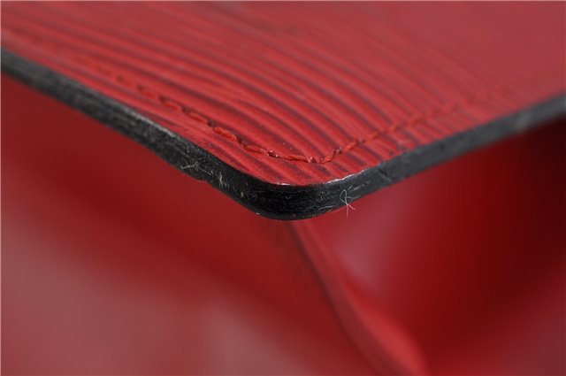 Authentic LOUIS VUITTON Epi Trousse Crete Clutch Bag Red M48417 LV 4532C