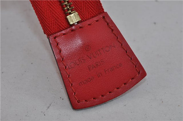 Authentic LOUIS VUITTON Epi Trousse Crete Clutch Bag Red M48417 LV 4532C