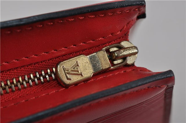 Authentic LOUIS VUITTON Epi Trousse Crete Clutch Bag Red M48417 LV 4532C
