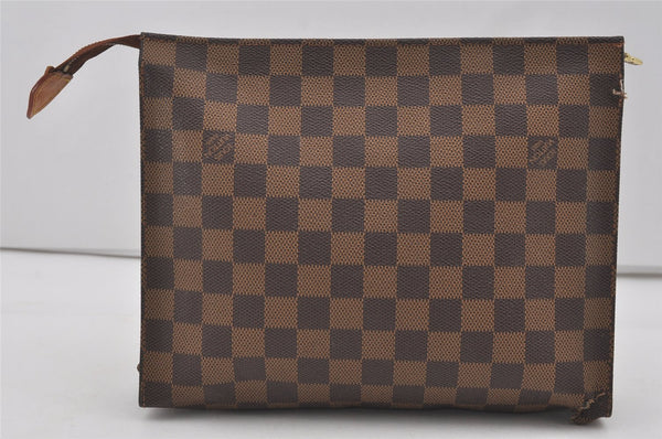 Authentic Louis Vuitton Damier Poche Toilette 26 Pouch N47543 LV Junk 4532I