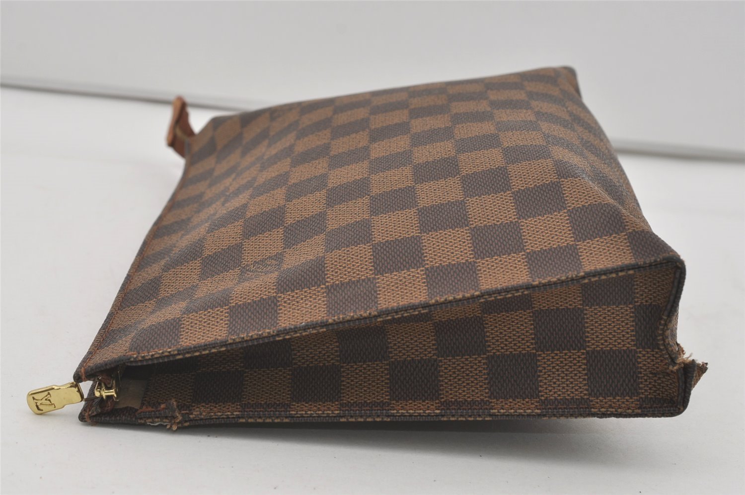 Authentic Louis Vuitton Damier Poche Toilette 26 Pouch N47543 LV Junk 4532I