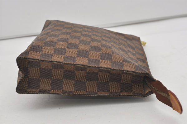 Authentic Louis Vuitton Damier Poche Toilette 26 Pouch N47543 LV Junk 4532I