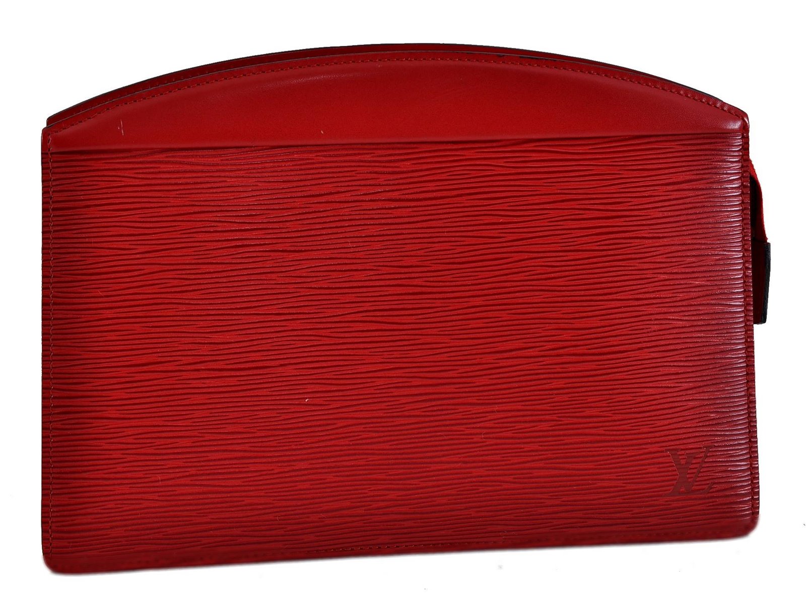 Authentic LOUIS VUITTON Epi Trousse Crete Clutch Bag Red M48417 LV 4532C