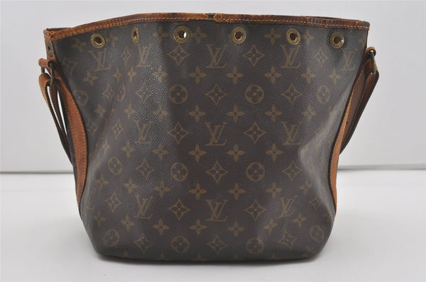 Authentic Louis Vuitton Monogram Petit Noe M42226 Shoulder Drawstring Bag 4540I