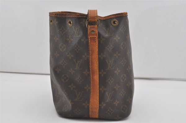 Authentic Louis Vuitton Monogram Petit Noe M42226 Shoulder Drawstring Bag 4540I
