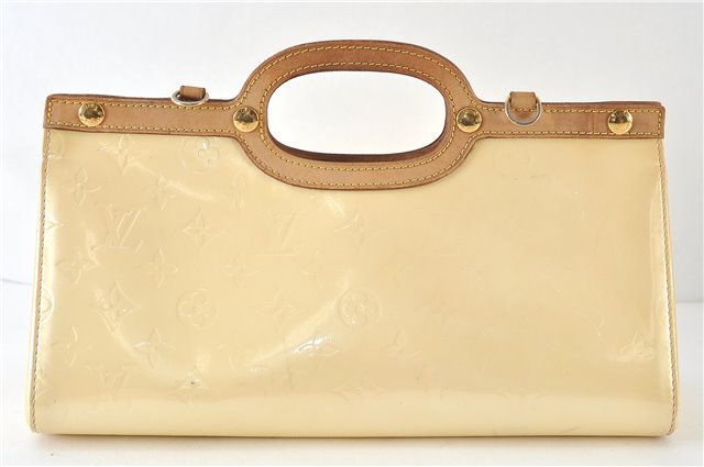 Authentic Louis Vuitton Vernis Roxbury Drive 2Way Hand Bag Ivory M91374 LV 4541D