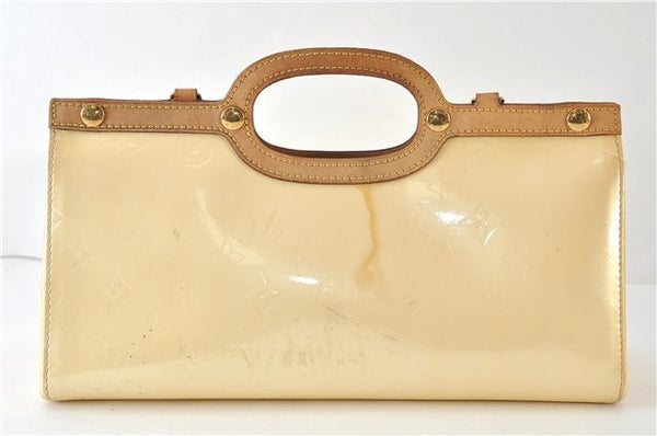 Authentic Louis Vuitton Vernis Roxbury Drive 2Way Hand Bag Ivory M91374 LV 4541D