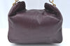 Authentic CELINE Vintage Hand Bag Purse Leather Purple 4541G