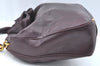 Authentic CELINE Vintage Hand Bag Purse Leather Purple 4541G