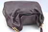Authentic CELINE Vintage Hand Bag Purse Leather Purple 4541G