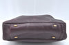 Authentic CELINE Vintage Hand Bag Purse Leather Purple 4541G
