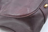 Authentic CELINE Vintage Hand Bag Purse Leather Purple 4541G