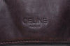 Authentic CELINE Vintage Hand Bag Purse Leather Purple 4541G