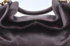Authentic CELINE Vintage Hand Bag Purse Leather Purple 4541G