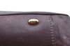 Authentic CELINE Vintage Hand Bag Purse Leather Purple 4541G