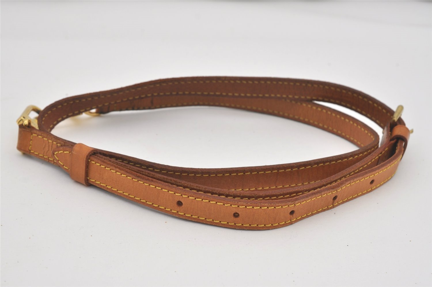 Authentic Louis Vuitton Leather Shoulder Strap Beige 41.9-48.6